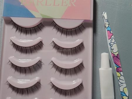 EARLLER artificial eyelashes, 10 sets of women s false eyelashes, natural black on Sale