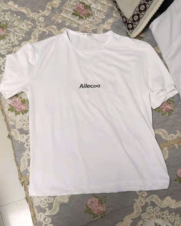 Ailecoo T-shirt, 100% cotton, women s short-sleeved T-shirt, white Online Hot Sale