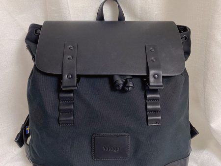 Yatoga backpack, men s 20-liter fashion schoolbag backpack, a combination of leather and fabric. For Sale