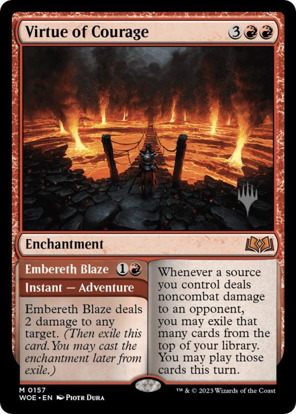 Virtue of Courage   Embereth Blaze (Promo Pack) [Wilds of Eldraine Promos] Cheap