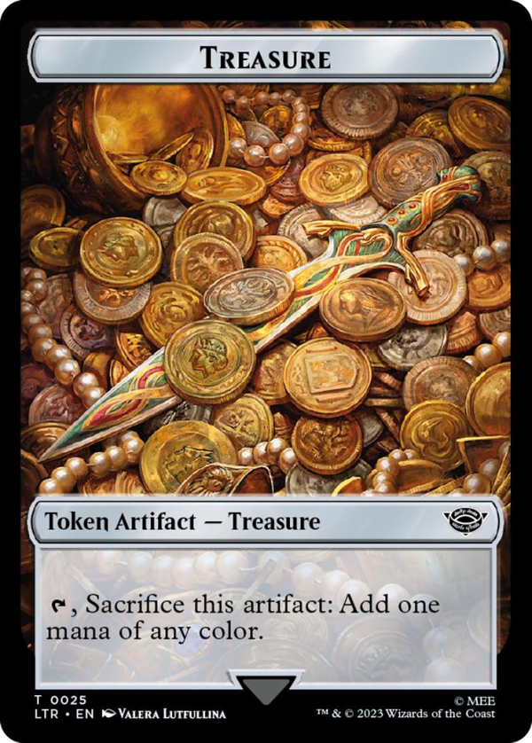 Treasure    Food (0024) Double-Sided Token (Surge Foil) [The Lord of the Rings: Tales of Middle-Earth Tokens] Supply