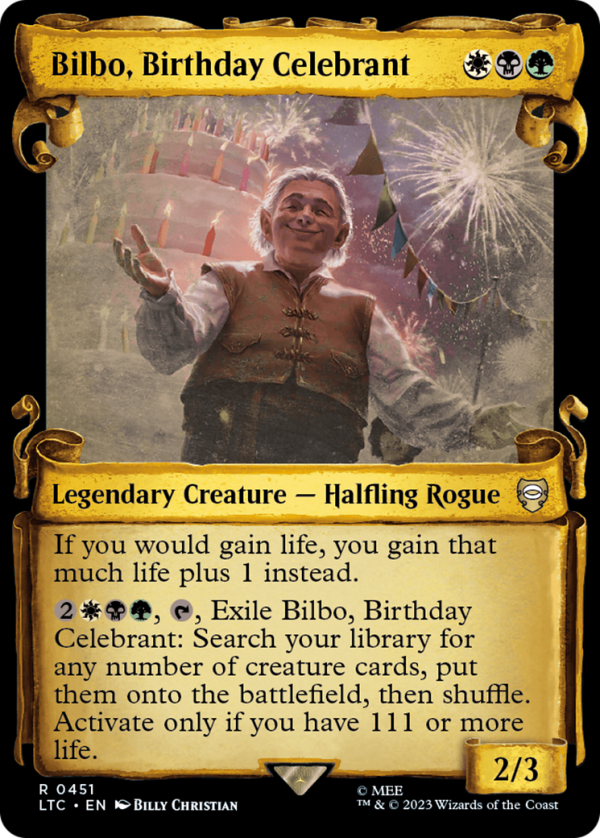 Bilbo, Birthday Celebrant [The Lord of the Rings: Tales of Middle-Earth Commander Showcase Scrolls] Fashion