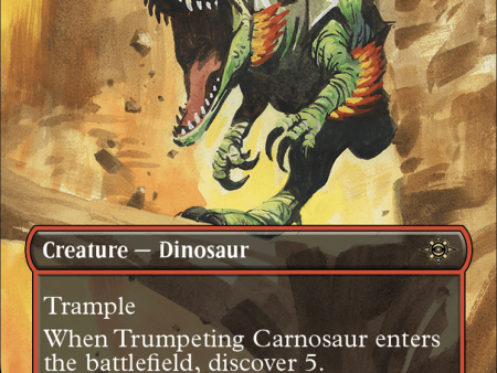 Trumpeting Carnosaur (Borderless) [The Lost Caverns of Ixalan] on Sale