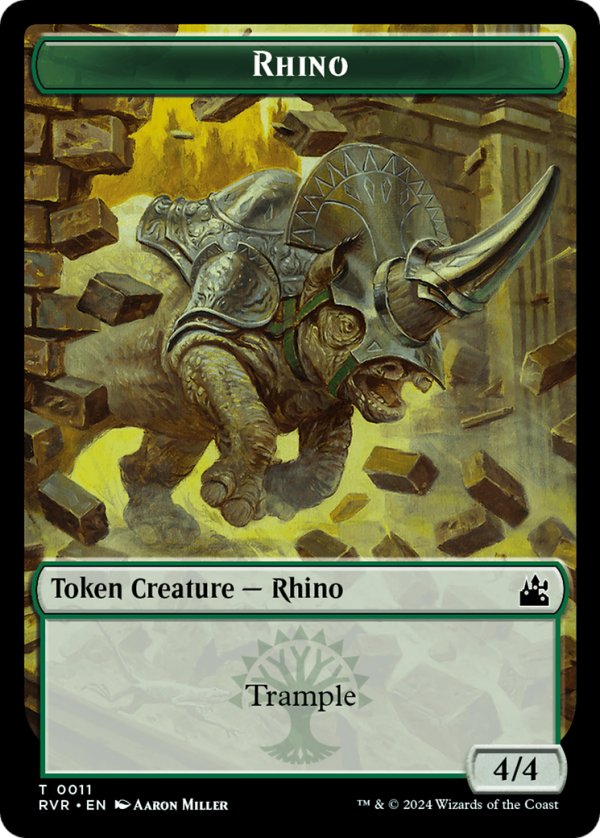 Bird    Rhino Double-Sided Token [Ravnica Remastered Tokens] on Sale